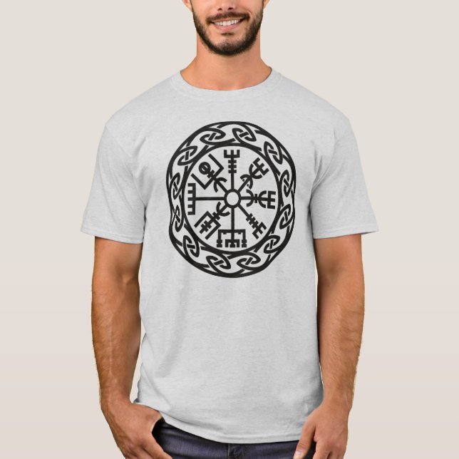 T-shirt Vegvisir, Compass islandais, Runes, Protection (Devant)