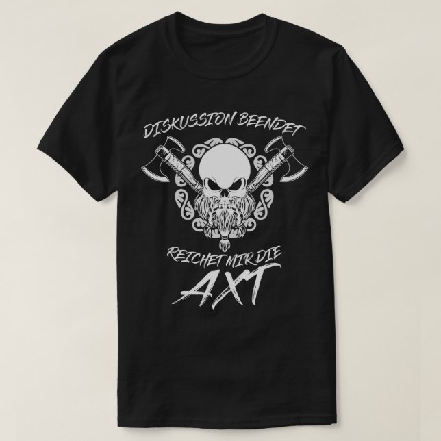 T-shirt Vegvisir Odhin Valhalla Ax Viking (Design devant)