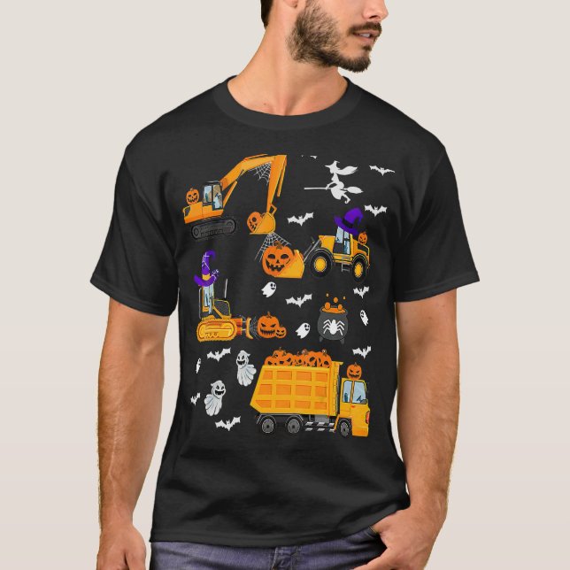 T-shirt Véhicule de construction Halloween (Devant)