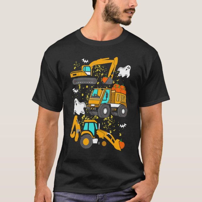 T-shirt Véhicule de construction Halloween (Devant)
