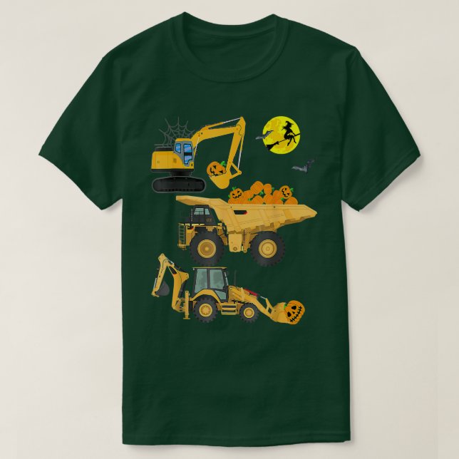 T-shirt Véhicule de construction Halloween (Design devant)