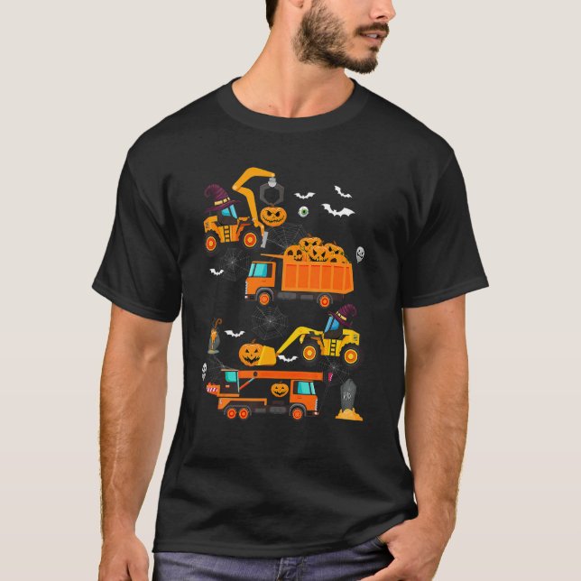 T-shirt Véhicule de construction Halloween (Devant)