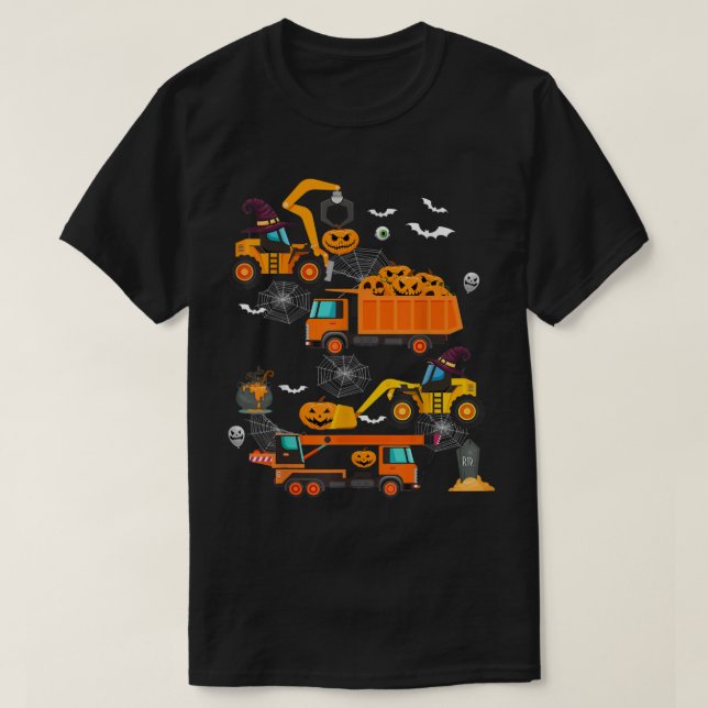 T-shirt Véhicule de construction Halloween (Design devant)