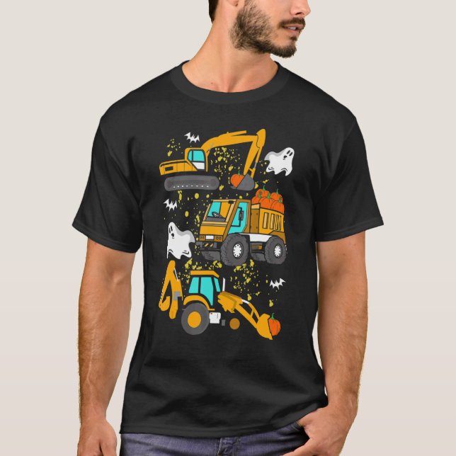 T-shirt Véhicule de construction Halloween (Devant)