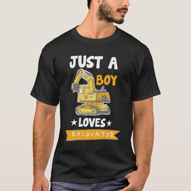 T-shirt Véhicule de construction pour enfants Juste un gar (Devant)