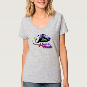 T-shirt Véhicule électrique futur   Cou-V féminin