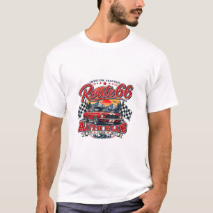 T-shirt Véhicule Rétro Club Américain Vintage Départ Route