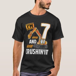 T-shirt Véhicules de 7 ans construction excavatrice Birthd