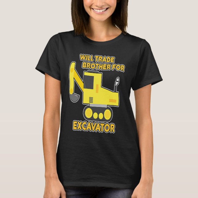 T-shirt Véhicules de construction échangeront frère contre (Devant)
