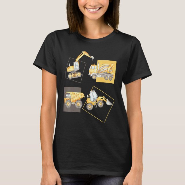 T-shirt Véhicules De Construction Sites De Construction Ca (Devant)
