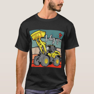 T-shirt Véhicules de construction Valentines Coeurs Excava