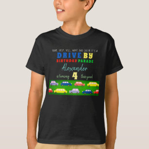 T-shirt Véhicules de défilé d'anniversaire en voiture colo