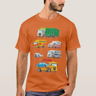 T-shirt Véhicules de police de voiture de benne à ordures