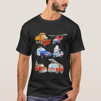 T-shirt Véhicules d'urgence pour garçons enfants tout-peti