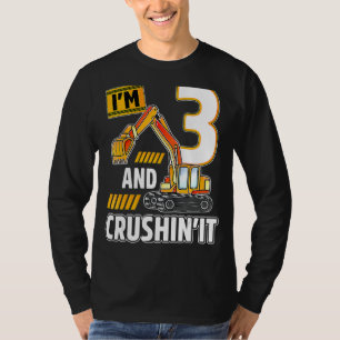 T-shirt Véhicules vieux de 3 ans Construction Excavateur B
