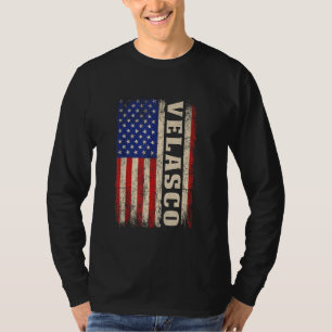 T-shirt Velasco Nom Chemise Velasco Nom Drapeau américain