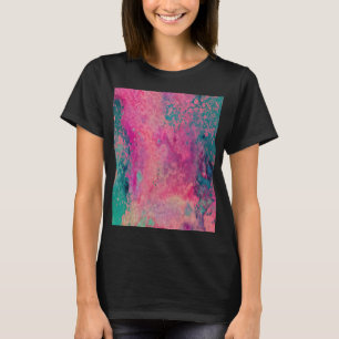 T-shirt « Vellum Éthéré » – Abstrait Bleu Sarcelle Rose