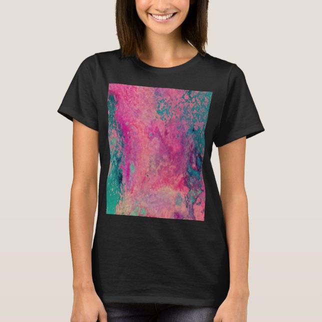 T-shirt « Vellum Éthéré » – Abstrait Bleu Sarcelle Rose    (Devant)