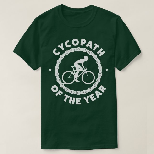 T-shirt Vélo amusant Cycopath de l'année Vélo équitation B (Design devant)