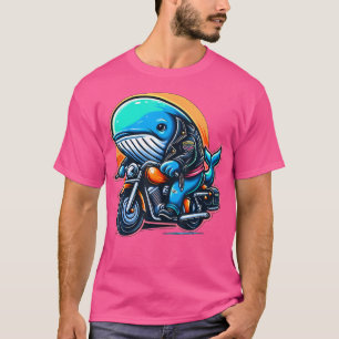 T-shirt Vélo Baleine équitation Moto