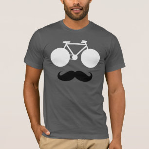T-shirt vélo blanc avec moustache