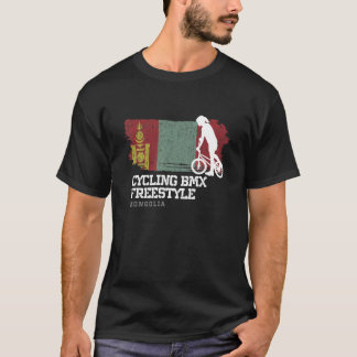 T-shirt Vélo BMX Freestyle Femmes Drapeau de Mongolie Cycl