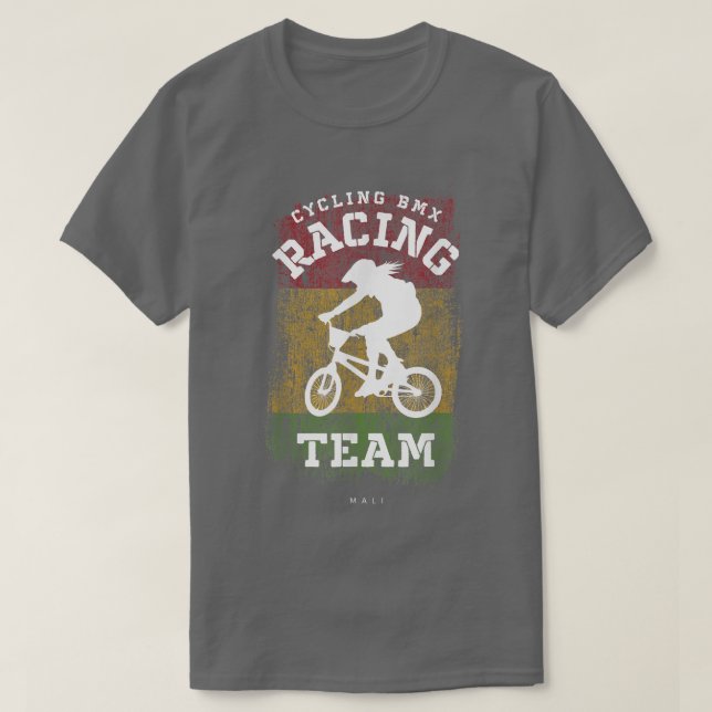 T-shirt Vélo BMX pour femmes Mali Drapeau Vélo Course à vé (Design devant)