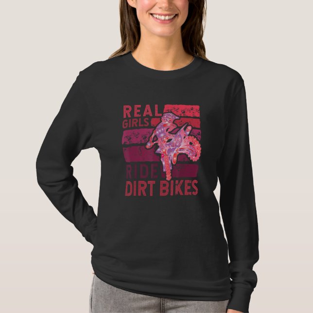 T-shirt Vélo cool Dirt Pour Femmes Filles Motocross Biker  (Devant)