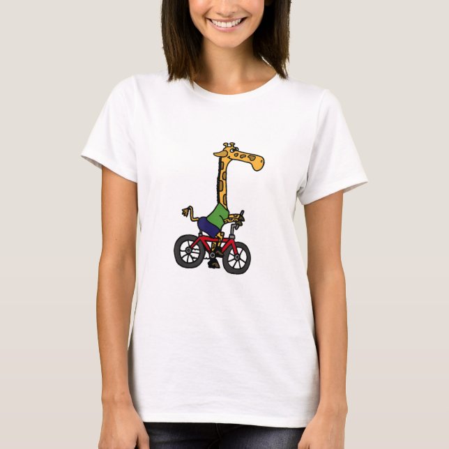 T-shirt Vélo cool Giraffe équitation (Devant)