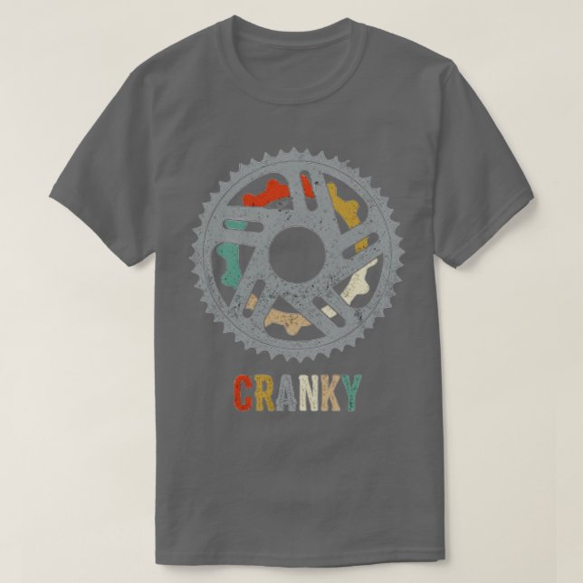 T-shirt Vélo Cranky Retro Cadeau Pour Les Amateurs De Vélo (Design devant)