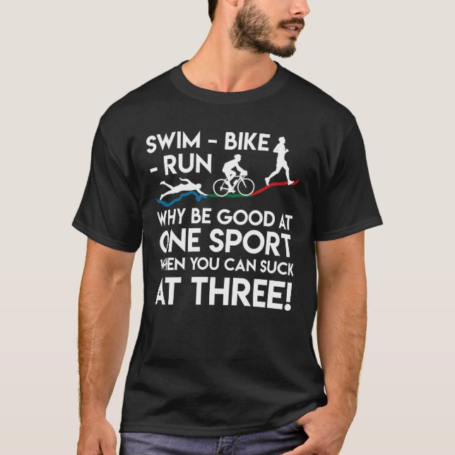 T-shirt Vélo de bain de triathlon couru pourquoi bon un (Devant)