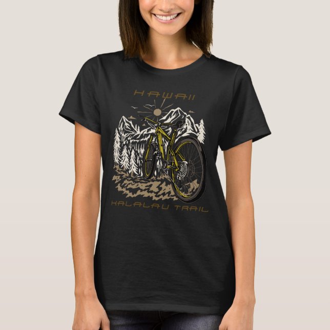 T-shirt Vélo de forêt Kalalau Trail Hawaii Randonnée Campi (Devant)