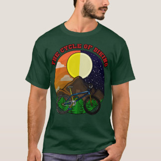 T-shirt Vélo de montagne avec des arbres dans les montagne