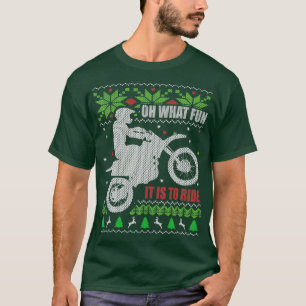 T-shirt Vélo de Noël moche motocross Ce qui s'amuse