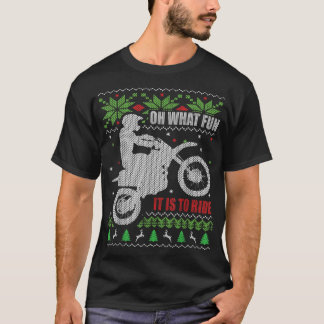 T-shirt Vélo de nuit motocross laid Noël Quel plaisir C'es