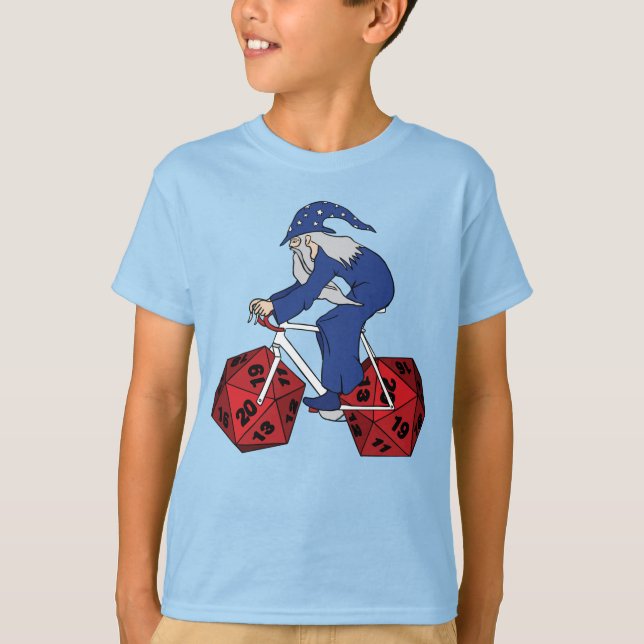 T-shirt Vélo d'équitation de magicien avec 20 roues (Devant)