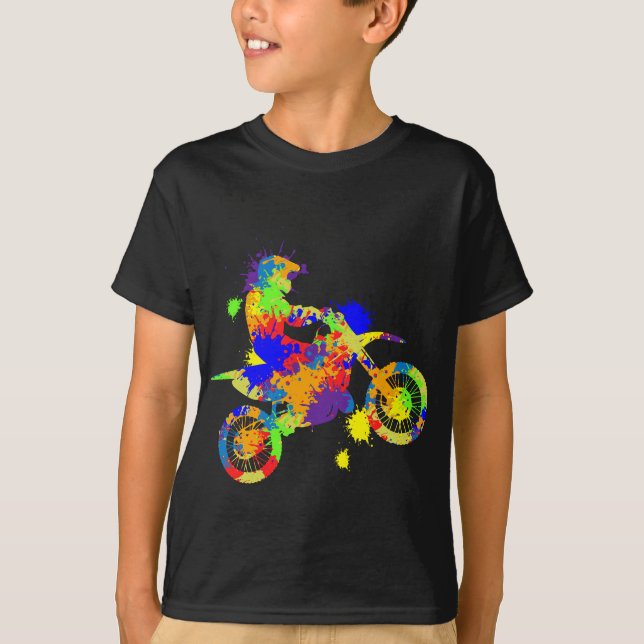 T-shirt Vélo Dirt Rider Motocross Enduro Dirt Vélo Boys (Devant)