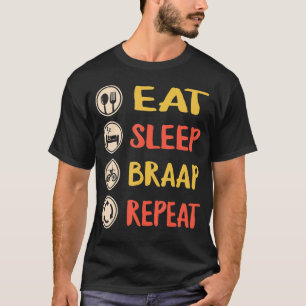 T-shirt Vélo droit Manger Sleep Braap Répéter Vélo droit f