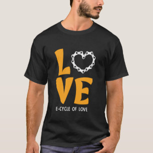 T-shirt Vélo Électrique AMOUR E-CYCLE D'AMOUR Drôle E-Bike