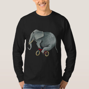 T-shirt Vélo équitation mignonne Eléphant Vélo cavalier El