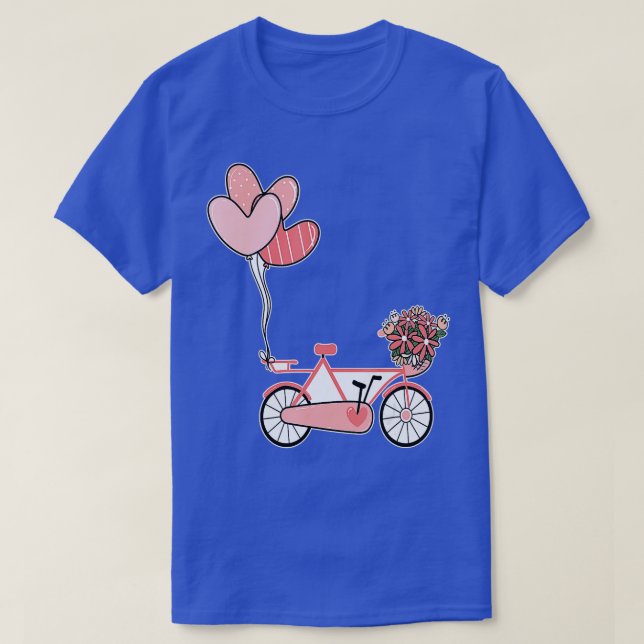 T-shirt Vélo Fleur Coeur Valentines Journée mignonne VDay  (Design devant)