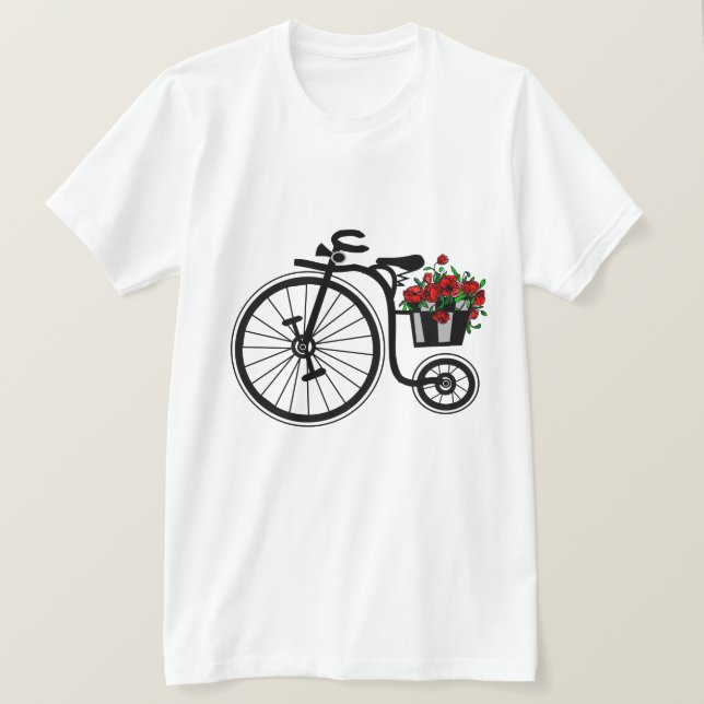 T-shirt Vélo Fleurs - Romantique (Design devant)