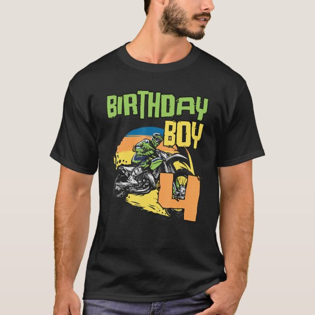 T-shirt Vélo Jour anniversaire Motocross Mx 4 ans (Devant)