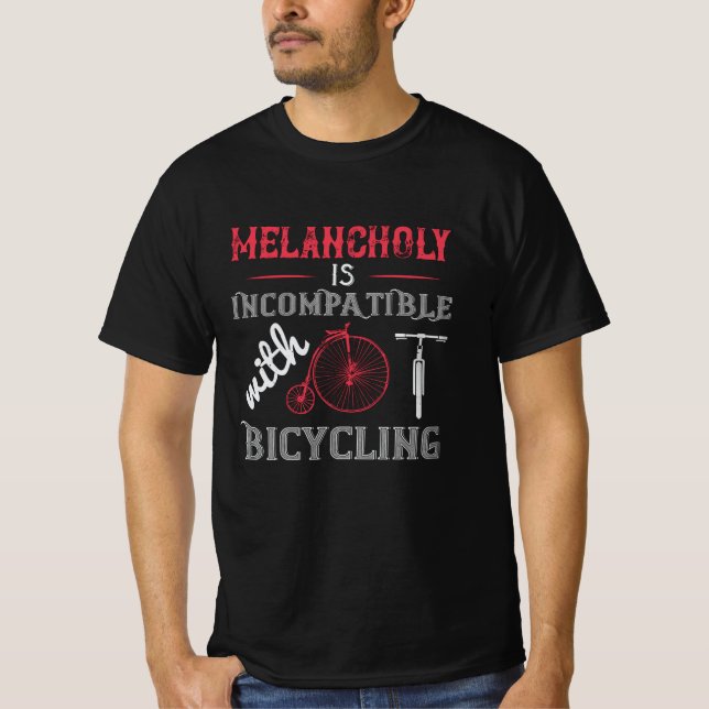 T-shirt Vélo - La mélancolie est incompatible (Devant)