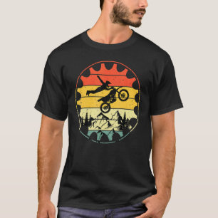 T-shirt Vélo Mtb Mountain Retro Vintage Sunset Style Bik