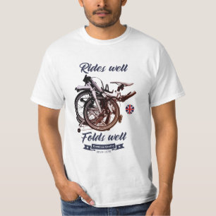 T-shirt Vélo pliant. Bien rouler, se plie bien.