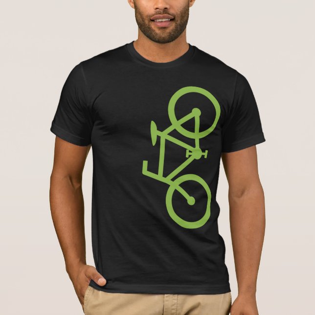 T-shirt Vélo, silhouette verticale, conception de chaux (Devant)