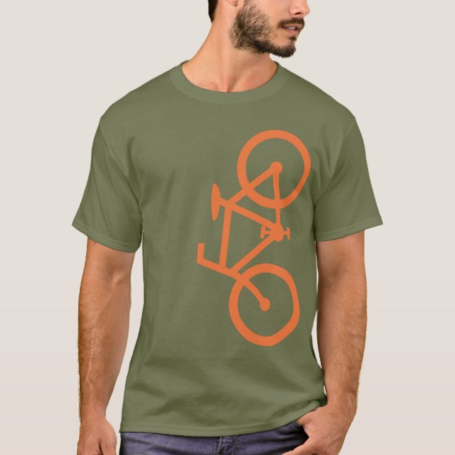 T-shirt Vélo, Silhouette Verticale, Design Orange (Devant)