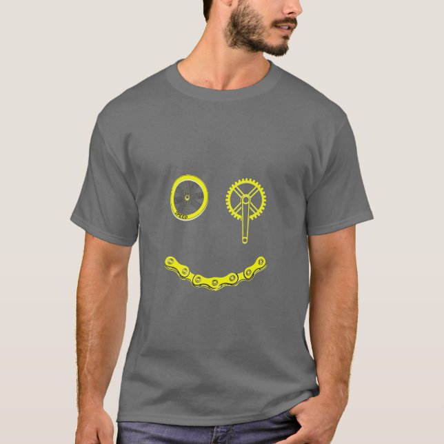 T-shirt Vélo Smiley Humour (Devant)