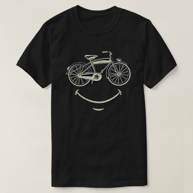 T-shirt Vélo Souriant Face À Un Vélo Drôle Drôle De Vélo (Design devant)